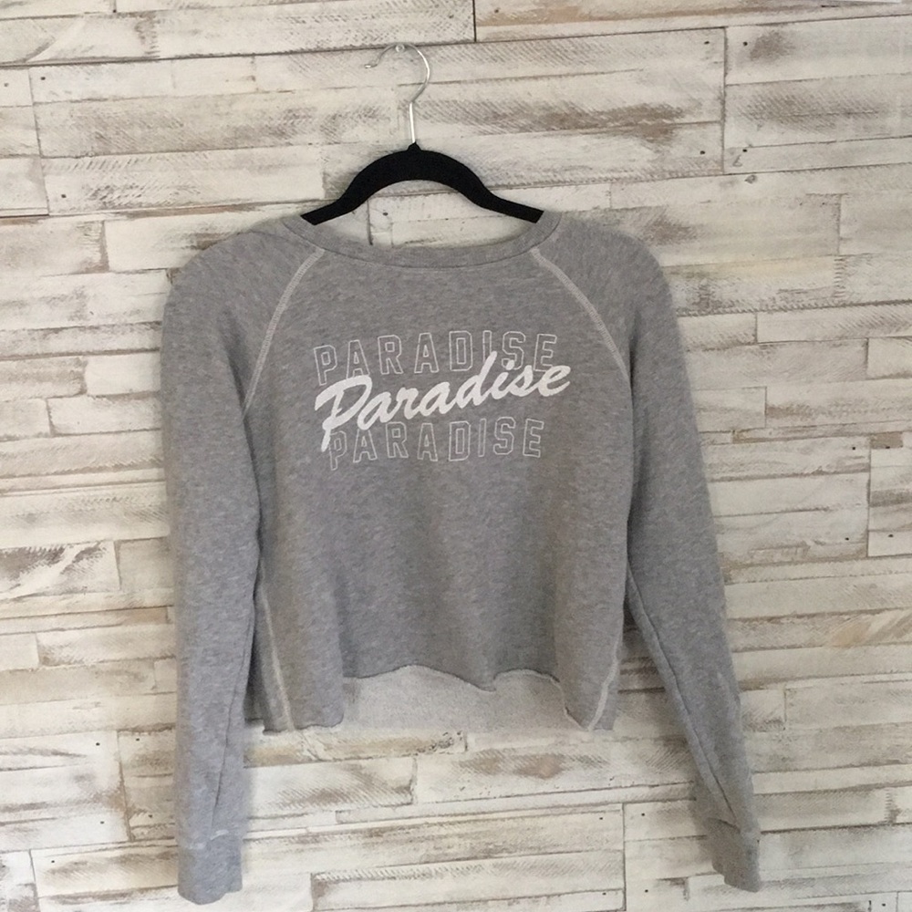 Grey American eagle cropped sweater